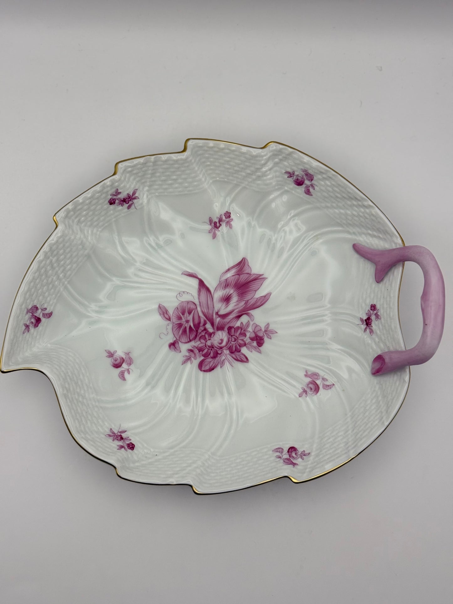 Pink Leaf Serving Dish