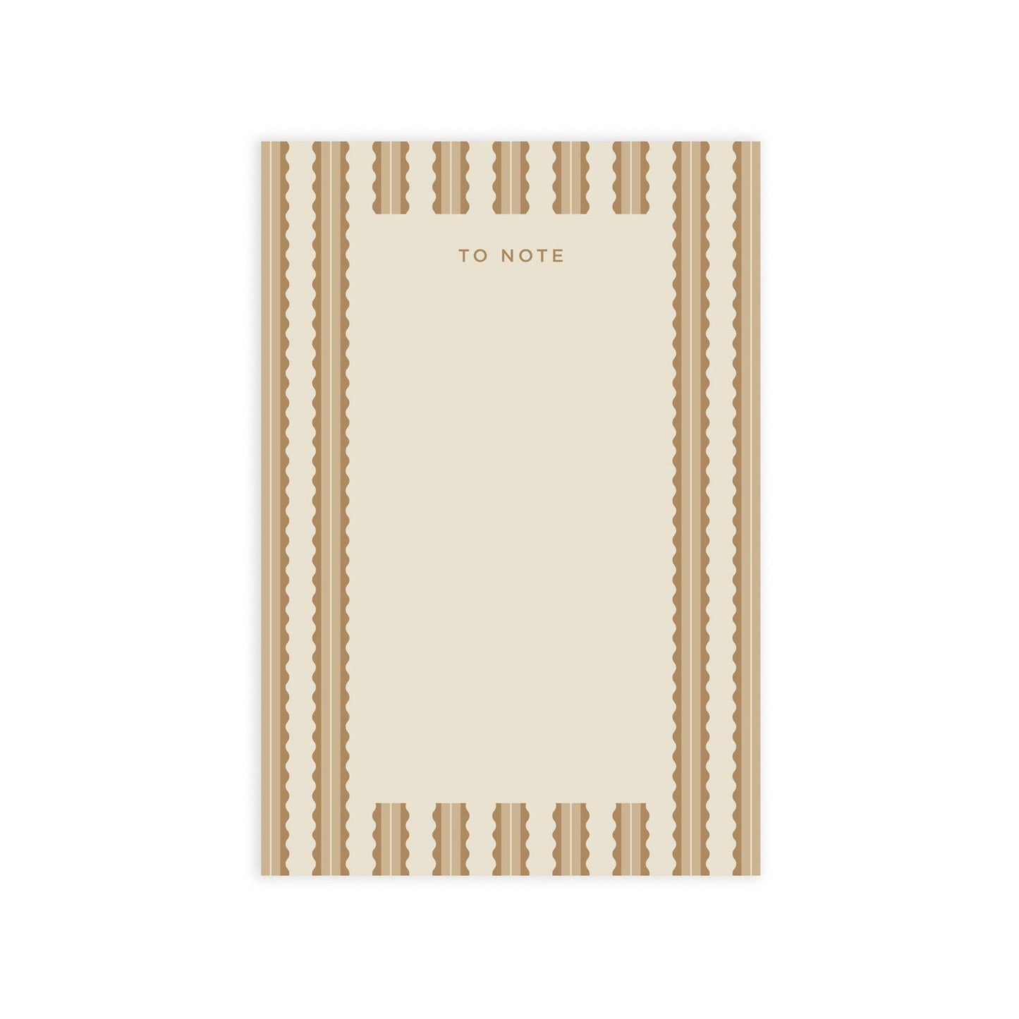 Tan Scallop Stripe Notepad