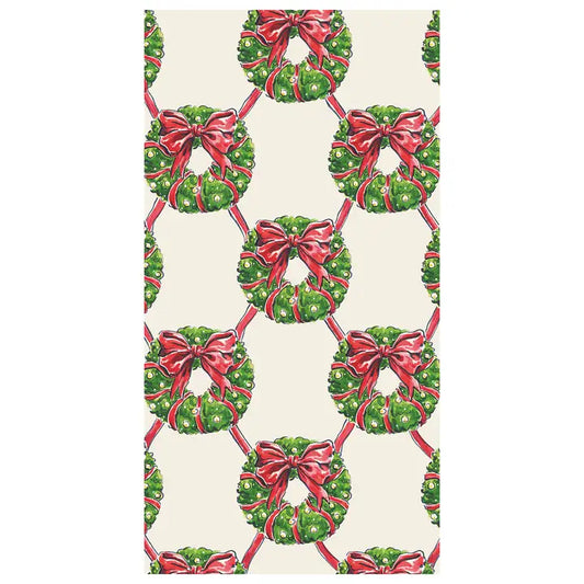 Holiday Wreath Guest Napkin Pack