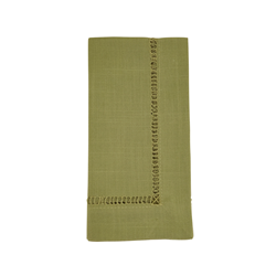Sage Hemstitched Border Dinner Napkin, S/4