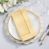Yellow Hemstitched Border Dinner Napkin, S/4