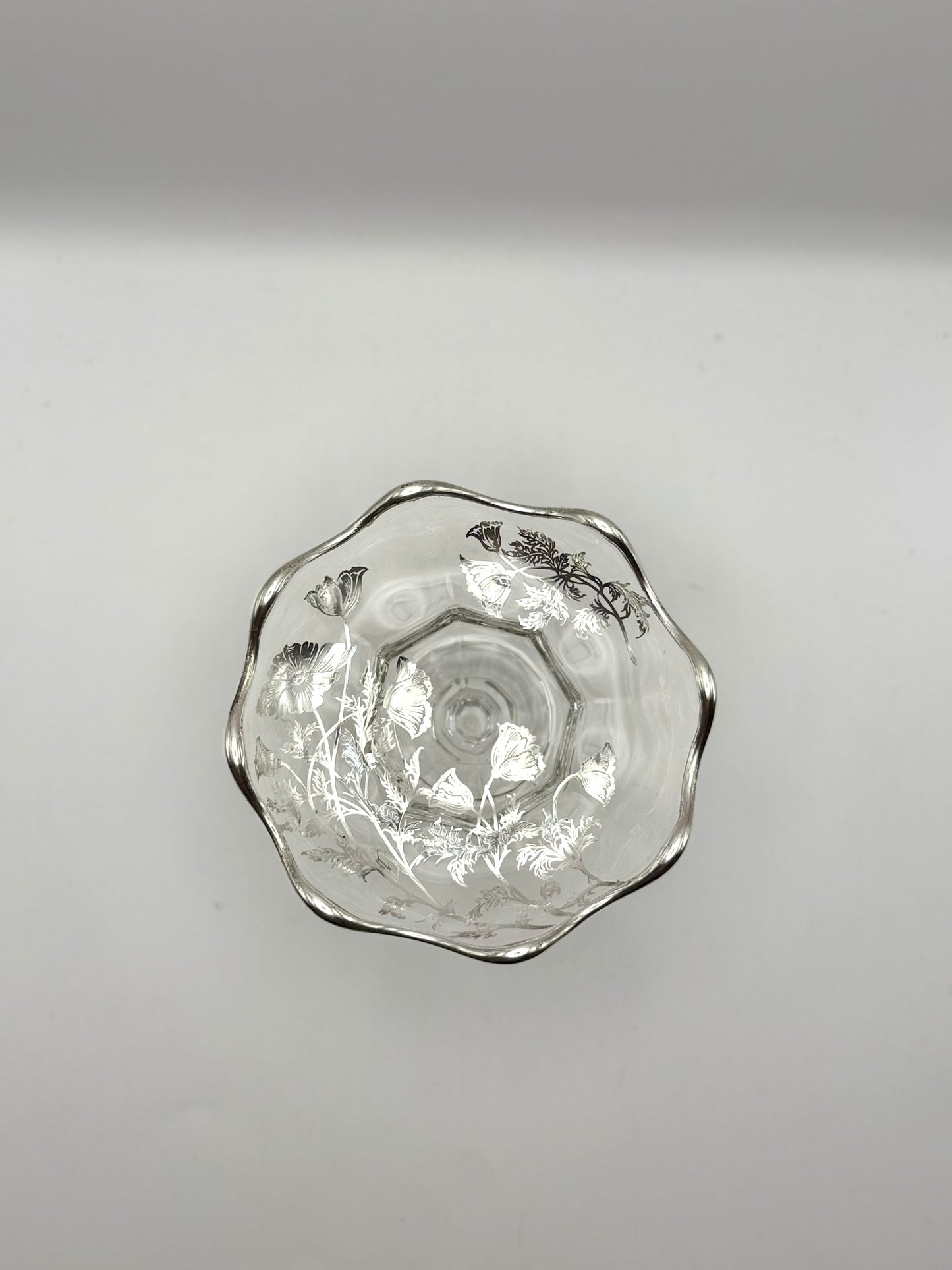 Sterling Overlay Small Pedestal Candy Bowl