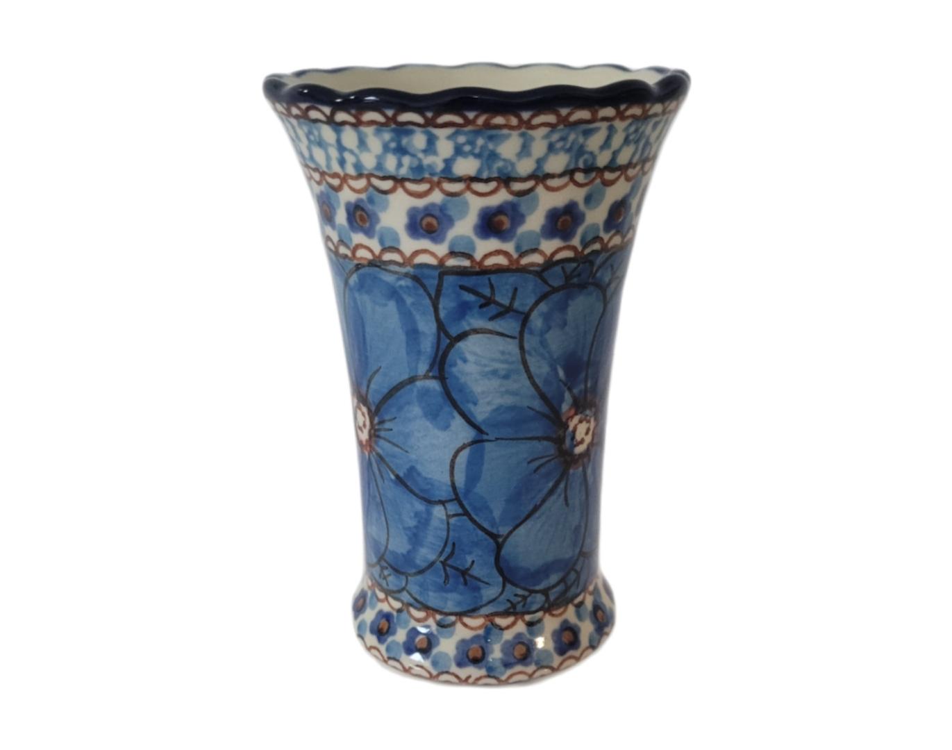 Polish Pottery Fluted Vase 4.5"