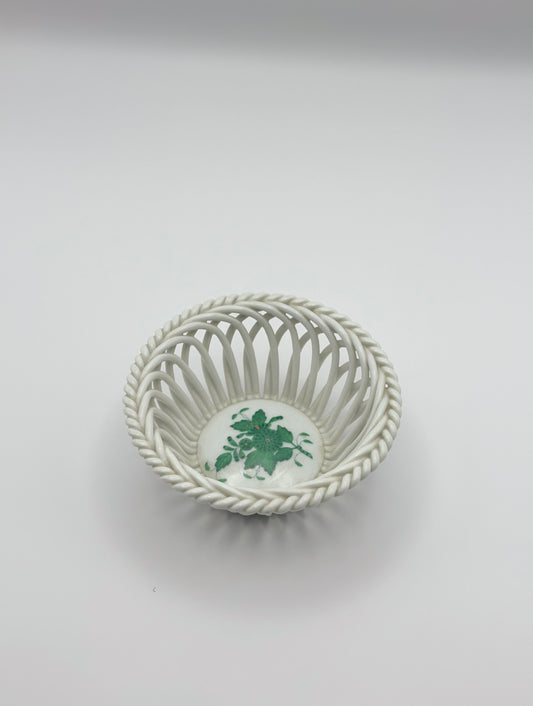 Open Weave Bowl 3.5" Chinese Bouquet Green