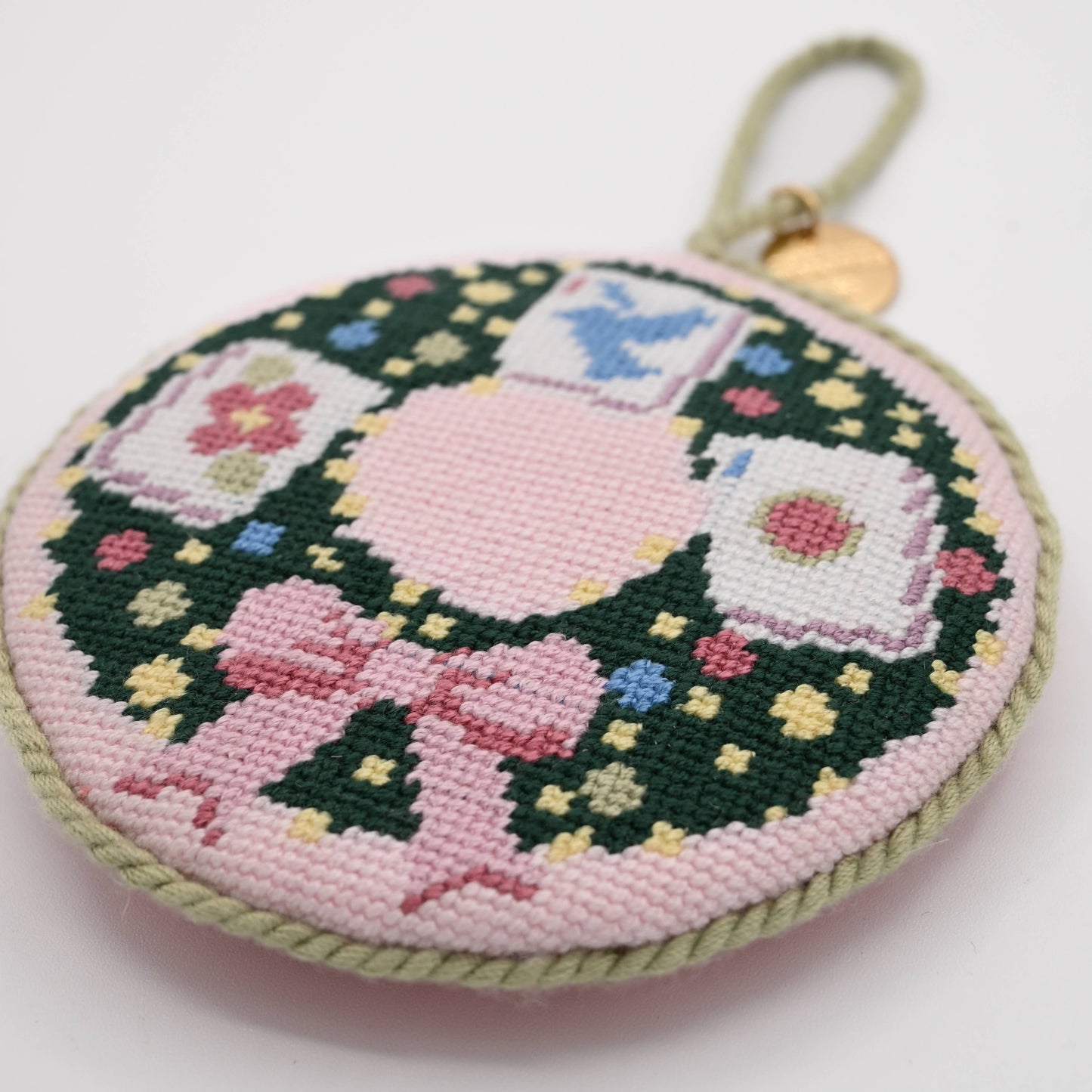 Mahjong Needlepoint Pillow Pendant