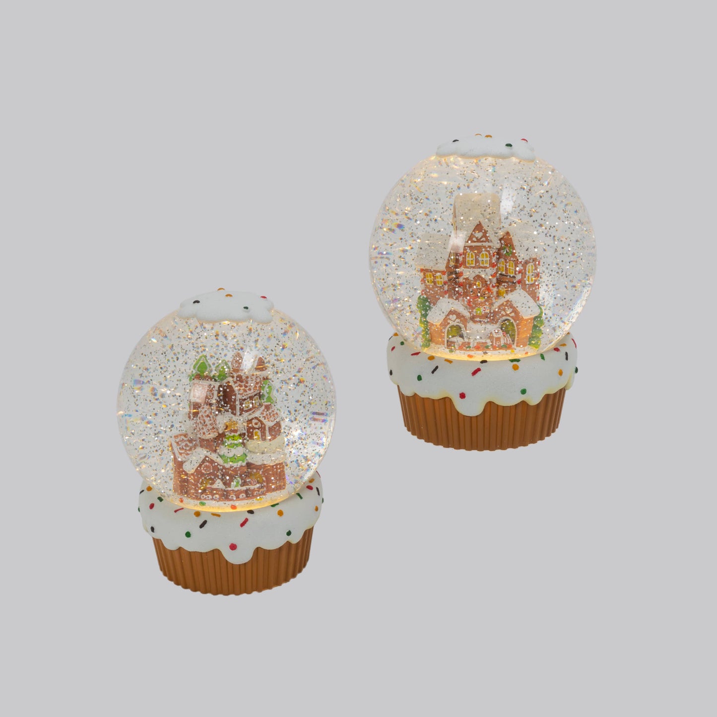 Lighted Spinning Water Globe w/ Gingerbread