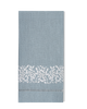 Jardin Linen Hand Towel: White on Taupe