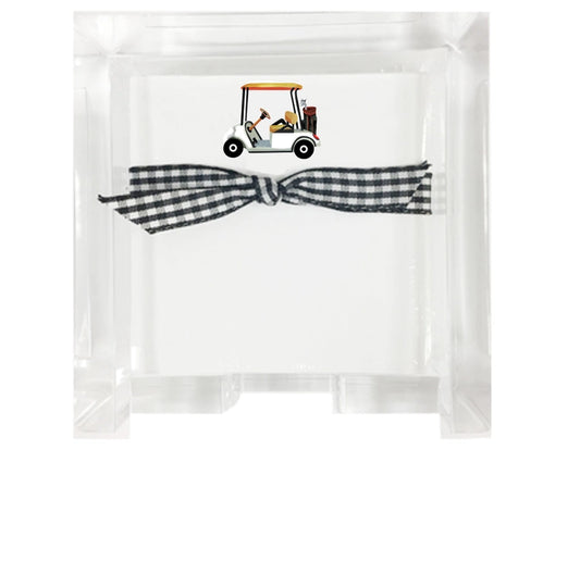 White Golf Cart Mini Notepad Refill