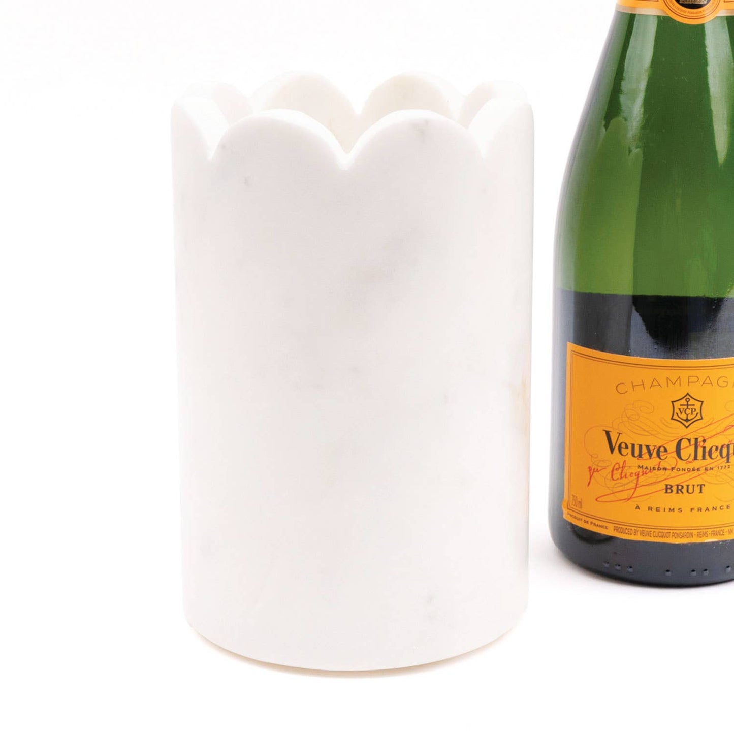 White Marble Scalloped Wine & Champagne Chiller