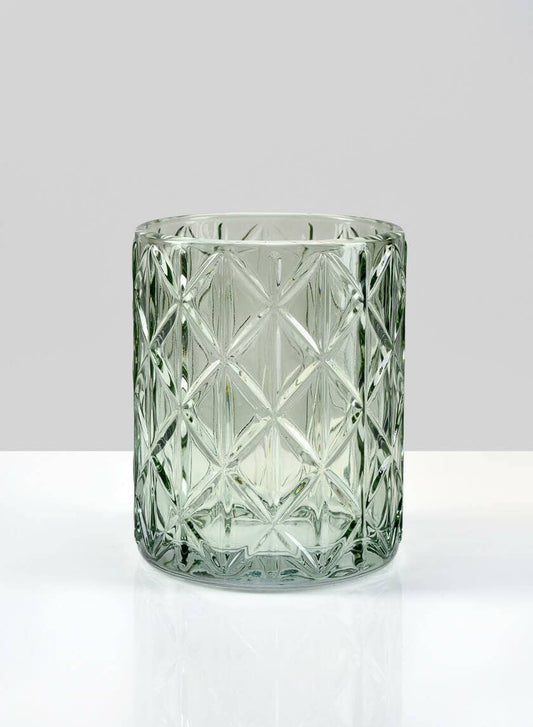 Star Green Glass Votive Holder