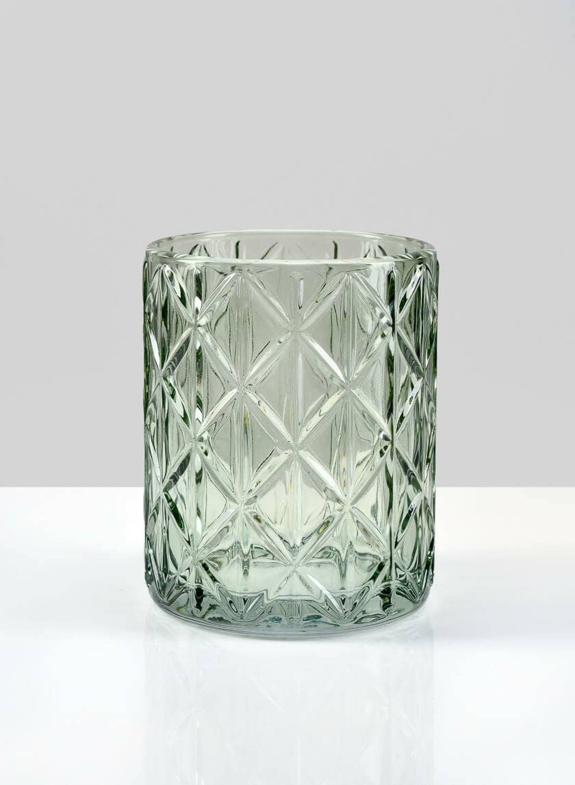 Star Green Glass Votive Holder