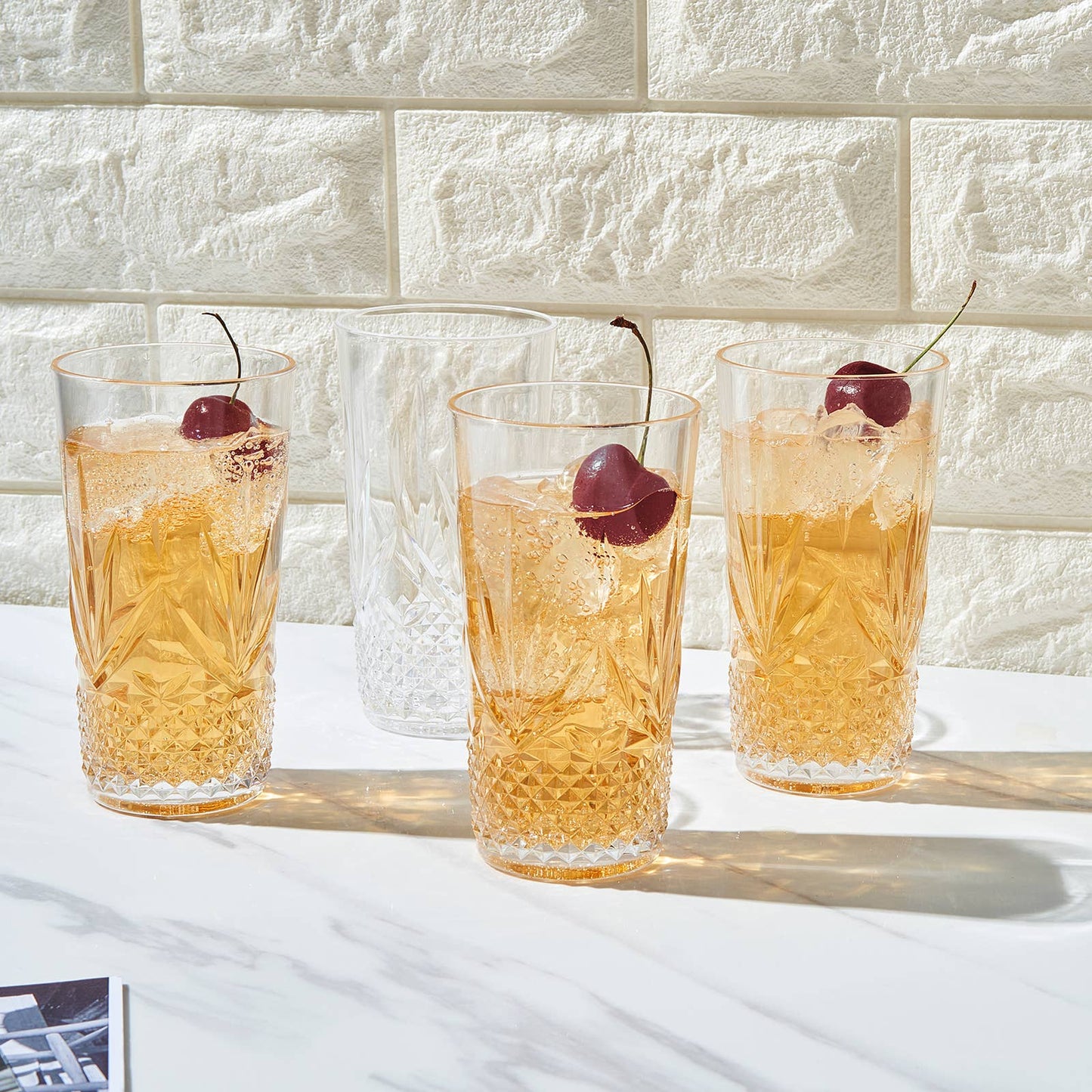 European Acrylic Highball Glasses, Set of 4