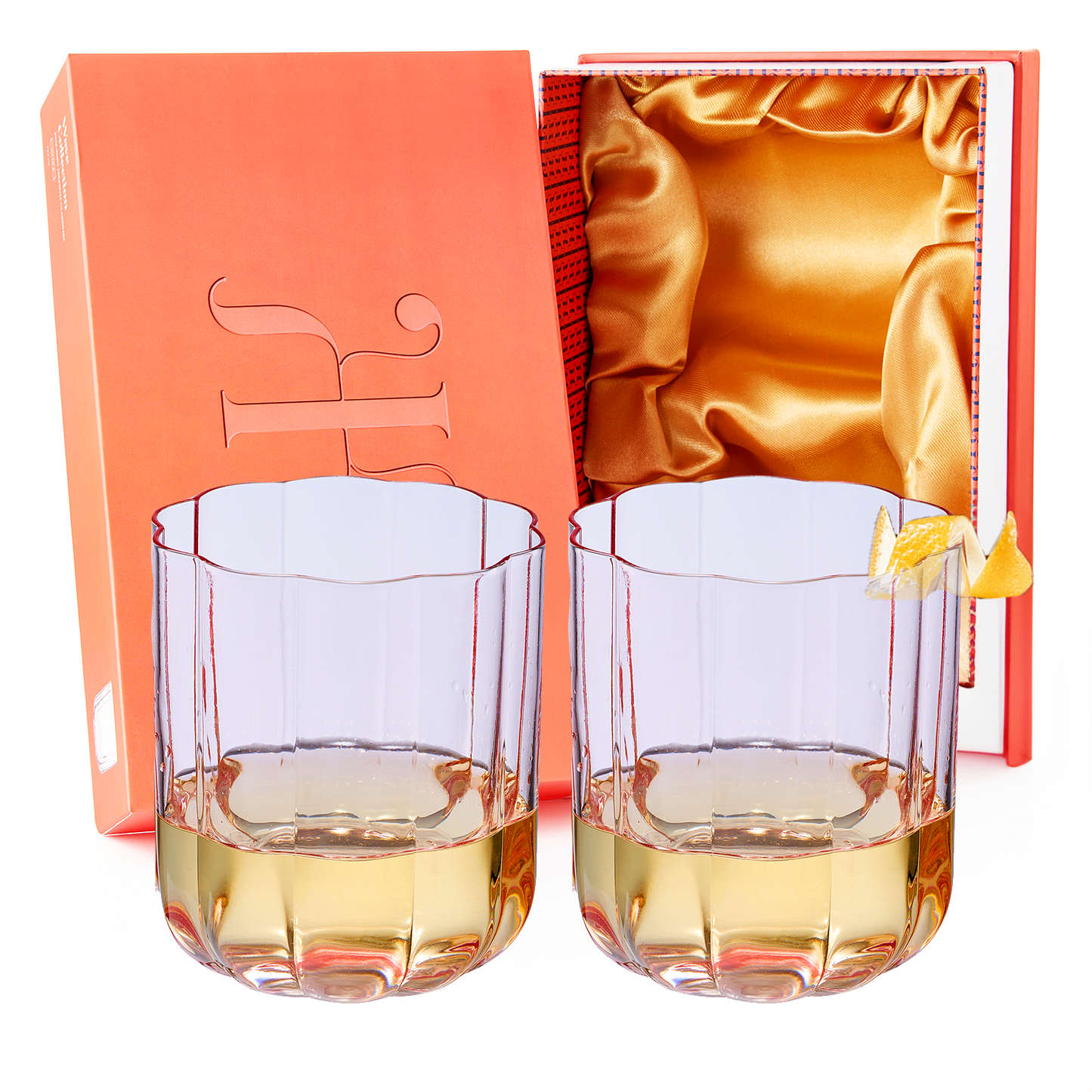 Flower Vintage Stemless Glass S/2
