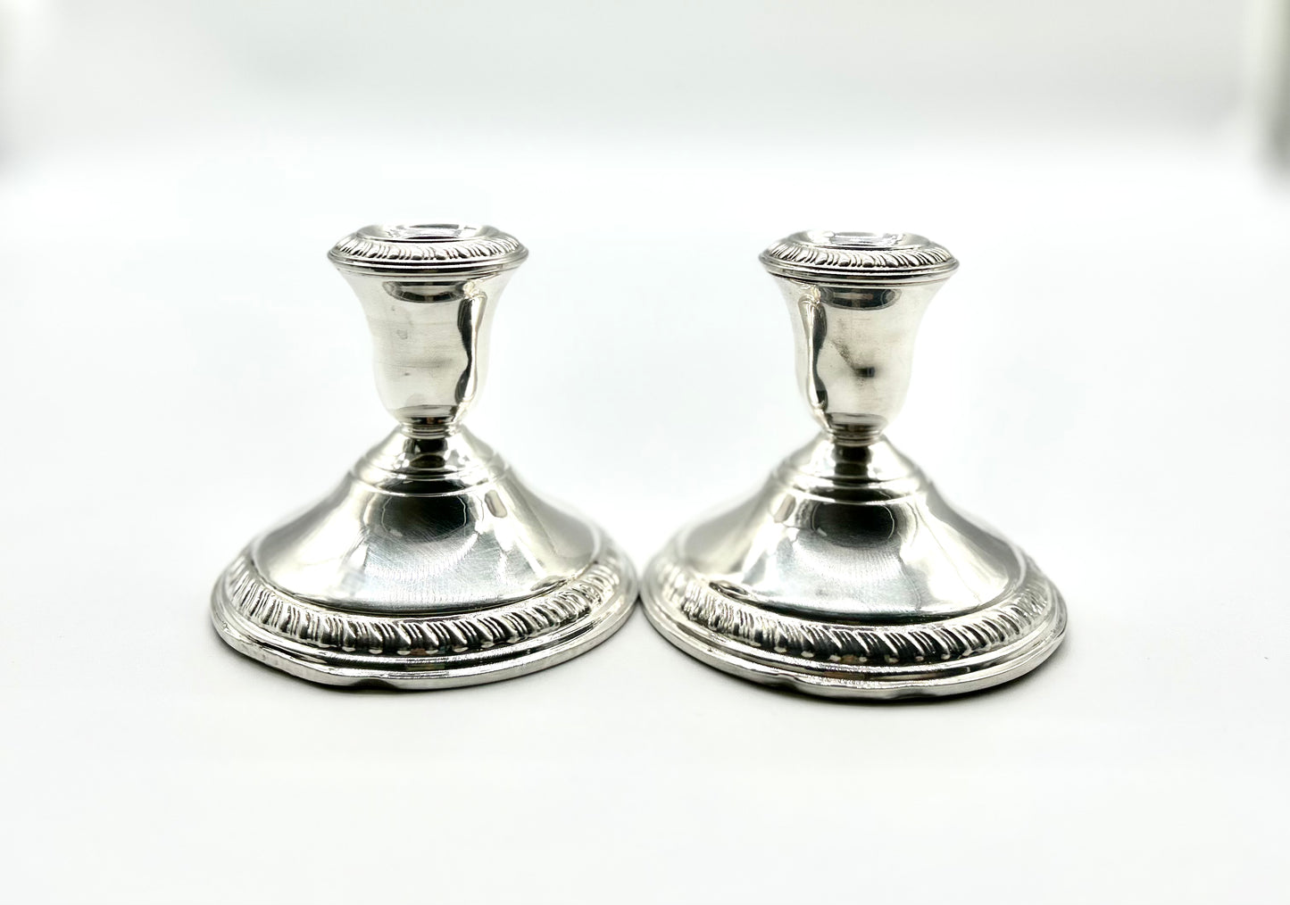 Vintage Sterling 3" Candlestick Pair