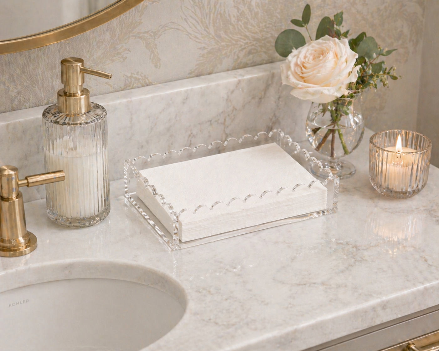 Scallop Guest Towel Napkin Holder