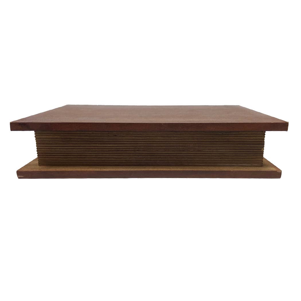 10" Brown Faux Leather Hollow Book Box