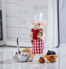 Pastry Chef Mouse Ornament-Red-6"H