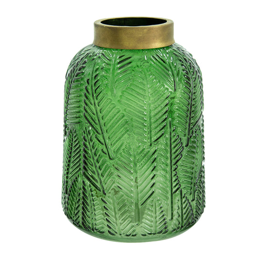 Green Glass Vase, Medium