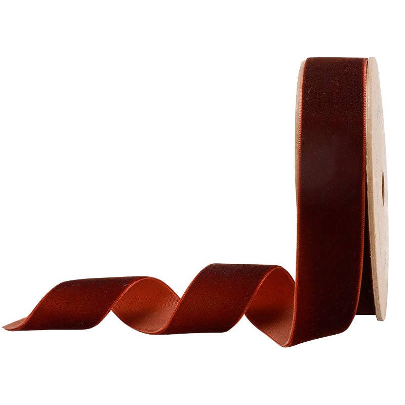Gingerbread | 1" Velvet Ribbon | 10 Yard Roll