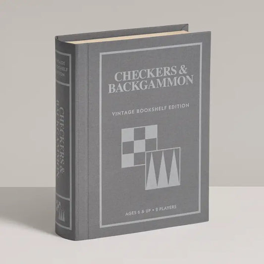 Vintage Bookshelf Edition Game - Checkers / Backgammon