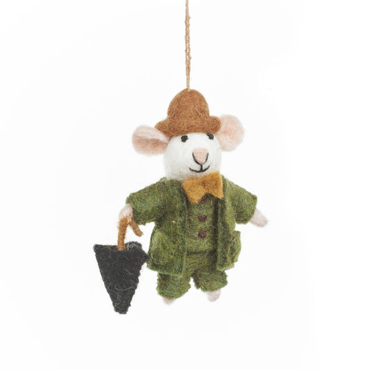 Dapper John the Mouse Felt Ornament