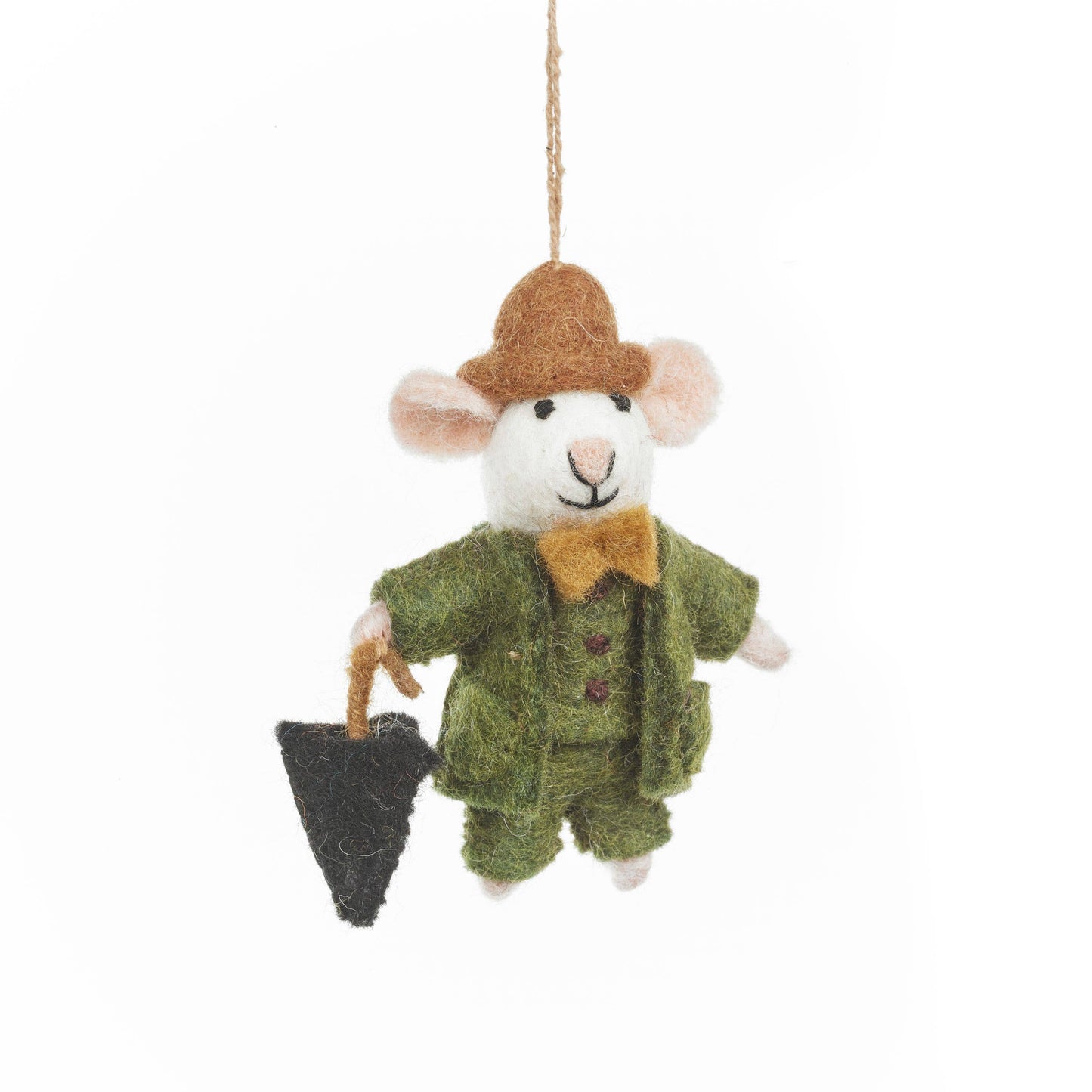 Dapper John the Mouse Felt Ornament