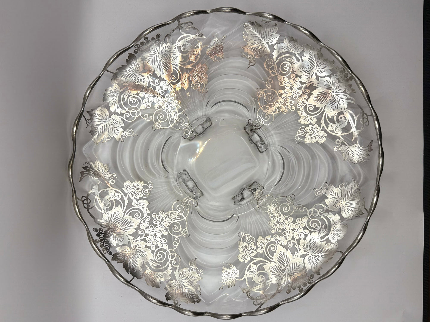 Sterling Overlay 11” Footed Bowl