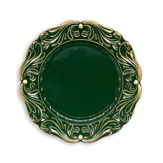 Via del Corso Green/Gold Charger 13"
