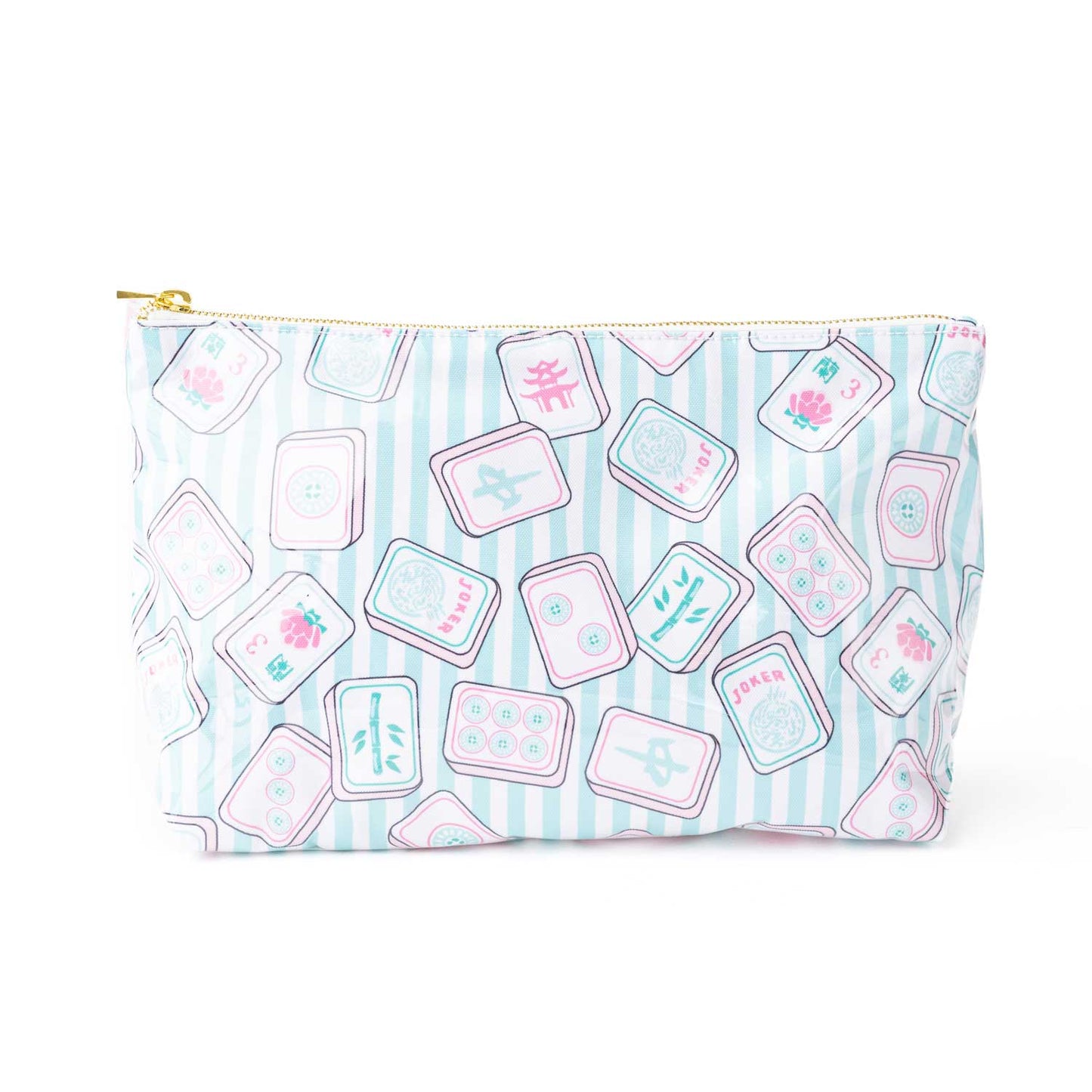 Mahjong Tile Print Travel Cosmetic Case