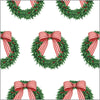 Continuous Roll Gift Wrap - Wreath w/Striped Bow