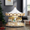 White & Gold Animated & Musical Crystal Carousel