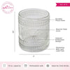 Hobnail Beaded Floral Clear Glasses, Set of 6