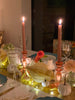 Pair of Orange Glass Candlesticks