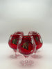Czech Red Silver Overlay Brandy Glasses Set
