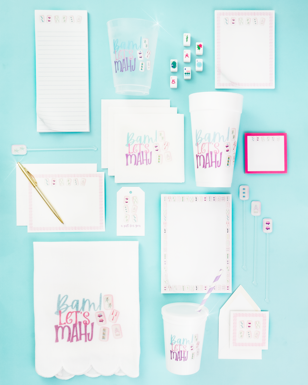 Bam Let's Mahj Mahjong 5x7 Notepad | 50 Sheets