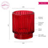 Ribbed Red Glass Votive Candle Holder