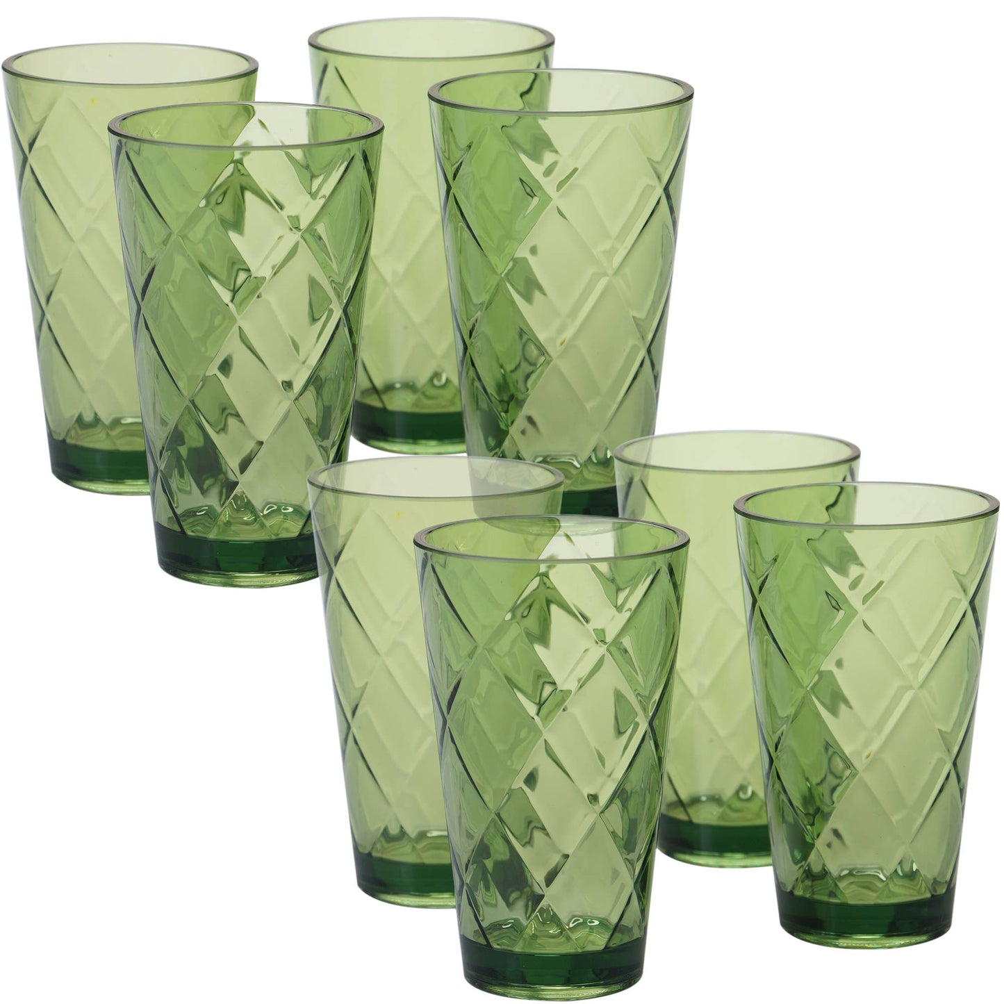 Green Diamond Acrylic Tumbler, Set of 4