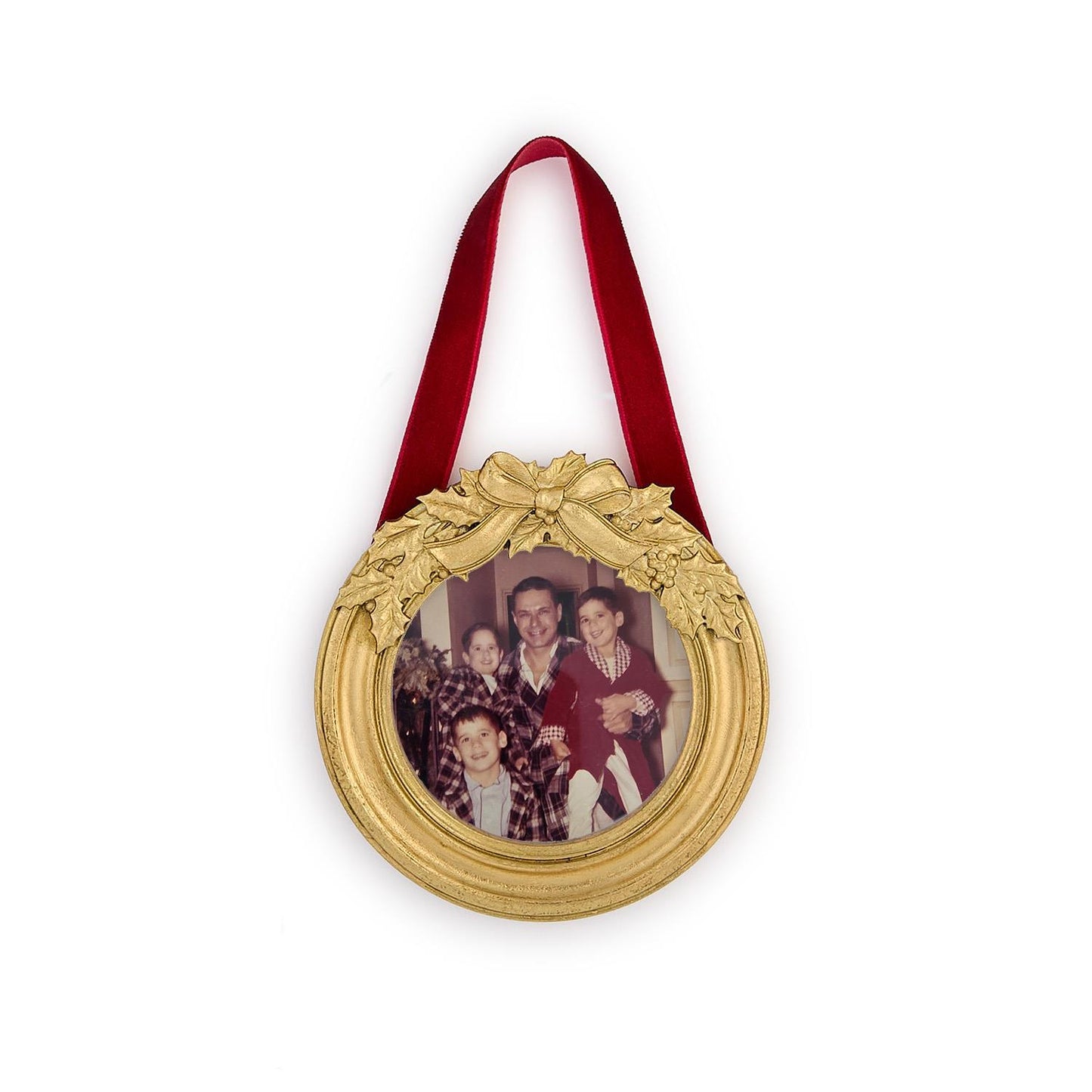 Holly Leaves Hanging Photo Frame Ornament