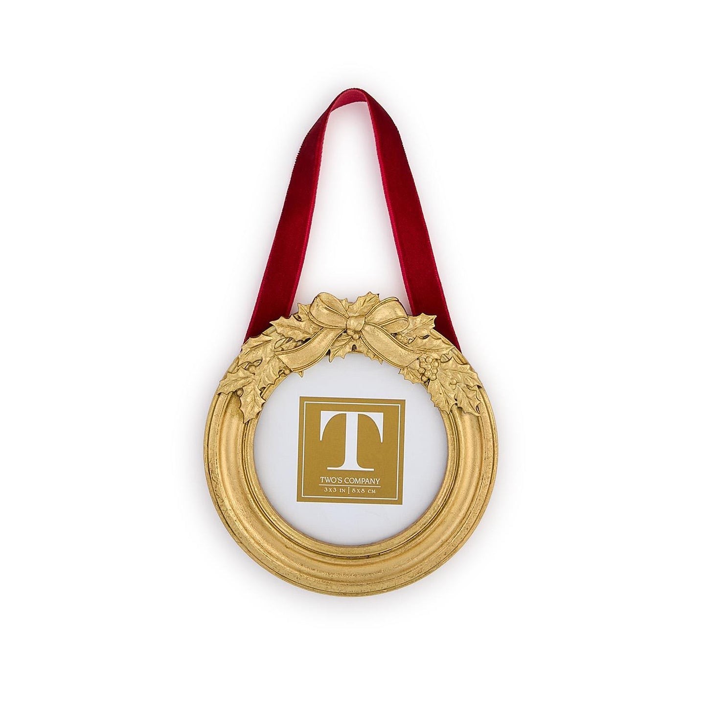 Holly Leaves Hanging Photo Frame Ornament