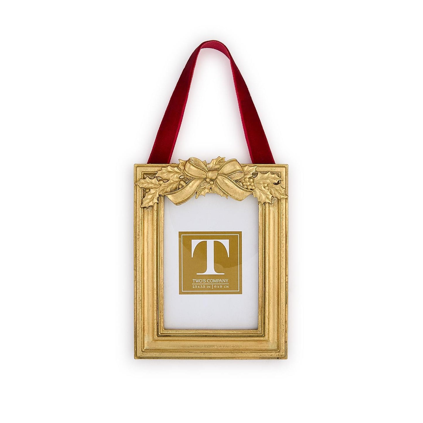 Holly Leaves Hanging Photo Frame Ornament