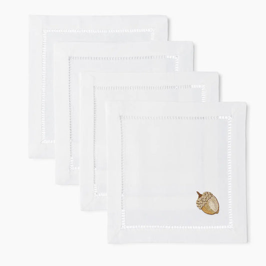 Acorn Gold Cocktail Napkins, Set of 4