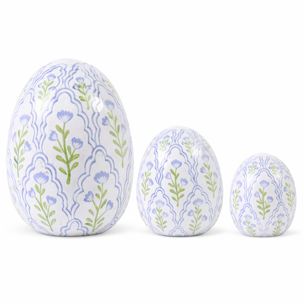 White & Lavender Tulip Trellis Egg: 8"