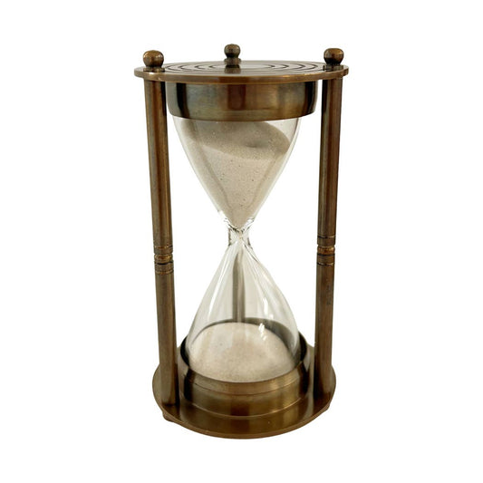 Small Antiqued Vintage Brass Sand Timer