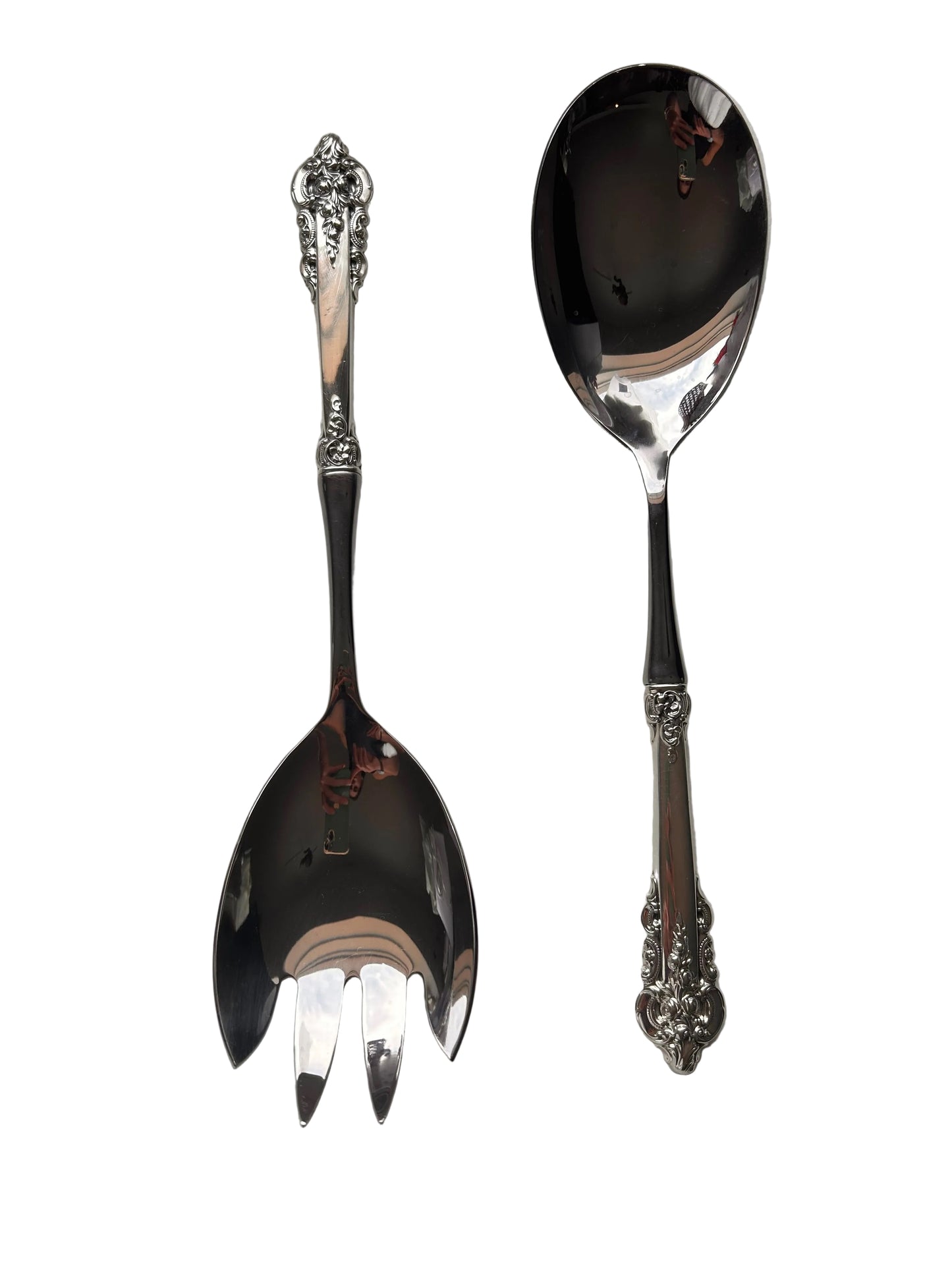 Vintage Wallace Sterling Baroque Salad Set
