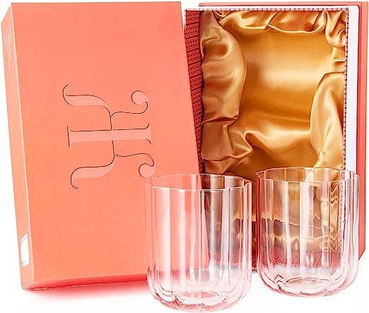 Flower Vintage Stemless Glass S/2