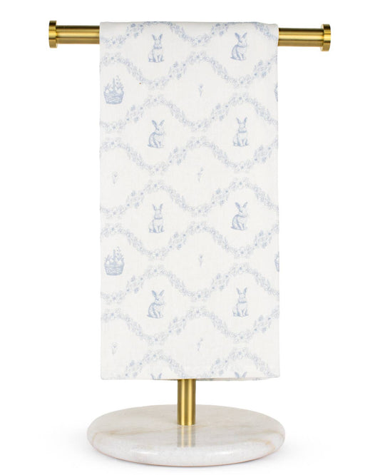 Morgan Bunny Hand Towel -  White/Blue   20x28