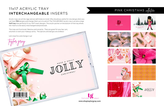 Pink Christmas Tray Inserts