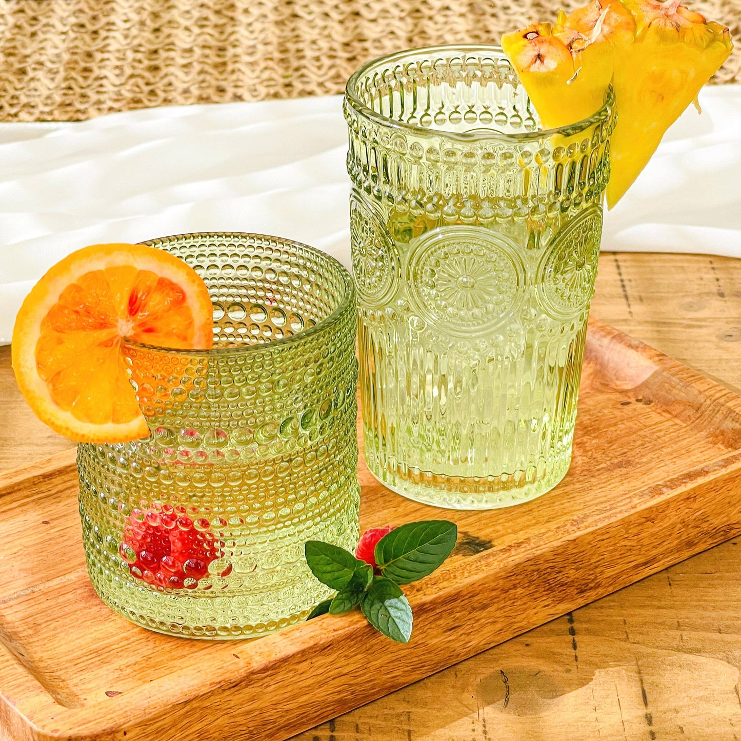 Sage Green Old Fashion Glass, Set of 6