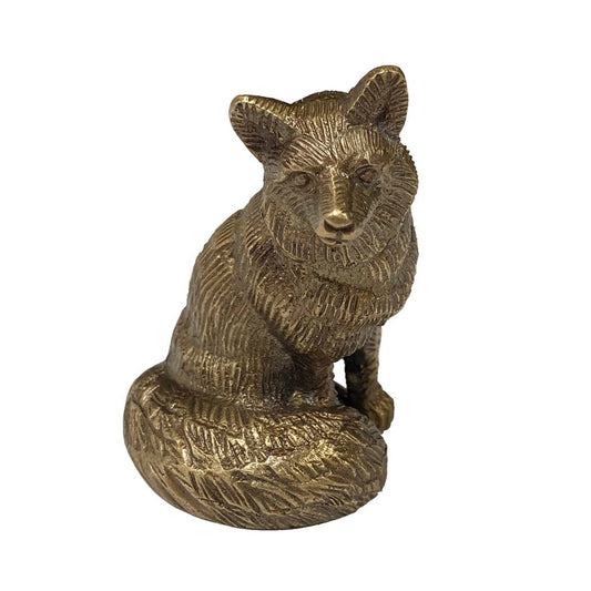 2-1/2" Antiqued Solid Brass Sitting Fox
