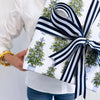Continuous Roll Gift Wrap - Blue Bows Christmas Trees